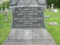 Sabin, Benjamin, Mary E. (Tompkins) and Gaylord C